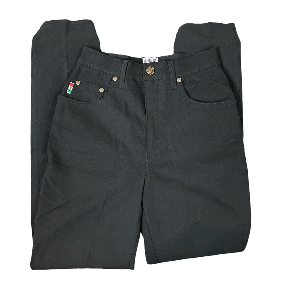 Moschino Skinny Jeans Black Peace Sign Size 27